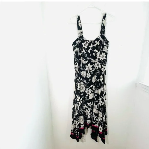 Anthropologie Black and White Asymmetrical Sundress - Picture 5 of 9